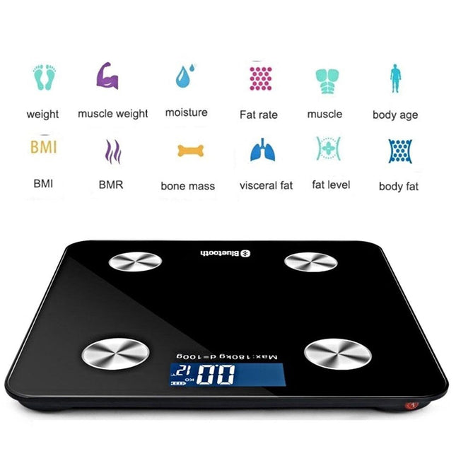Wireless Bluetooth Digital Body Fat Scale Black