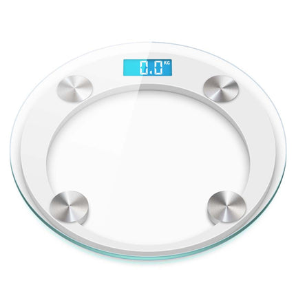 180kg Digital Glass LCD Scales Round White