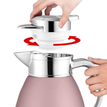 Soga 1.8L Rose Color 3-Layer Vacuum Insulated Stainless Steel Flask Ideal for Home and Office