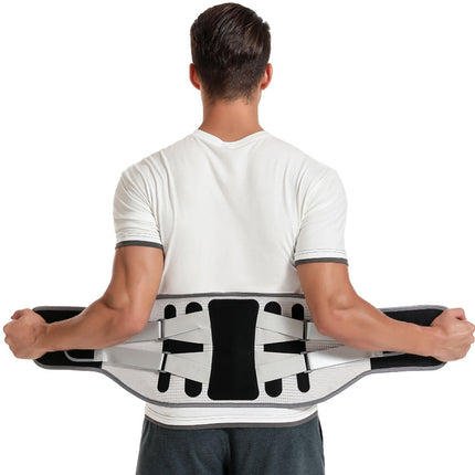 Widening waist belt and detachable steel plate lumbar support