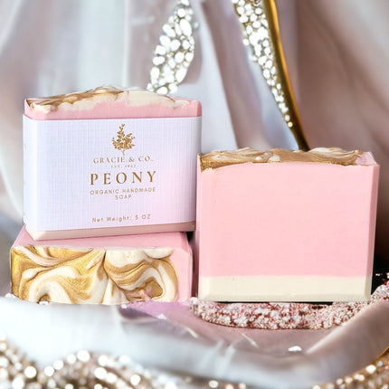 Pink Peony Shea Butter Soap - Romantic Floral Luxury Bar