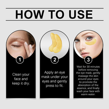 EELHOE 24k Gold Eye Repair Mask Firming And Hydrating Eye Area Gently Care The Eye Muscles And Glow The Eyes