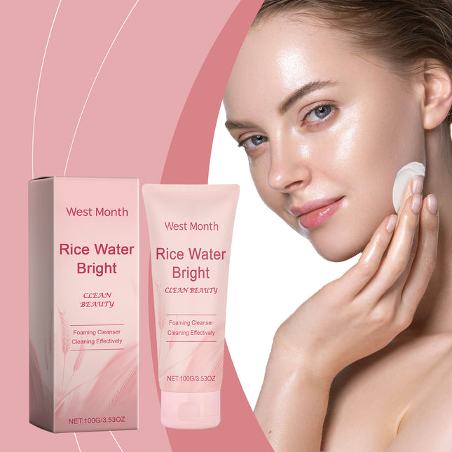 West&Month Rice Cleanser, Moisturizing And Cleansing Face, Clean, Refreshing And Non-Greasy, Brightening Complexion