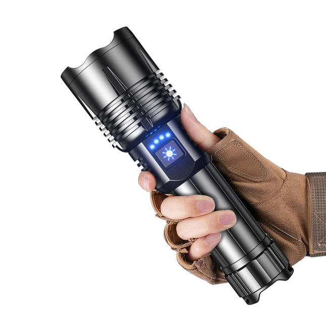 Kezu Aluminum Alloy Strong Light Flashlight White Laser Wick , Battery Indicator ( KH - W308 )