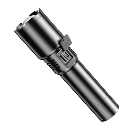 Kezu Aluminum Alloy Strong Light Flashlight , White Laser Wick ,Battery Indicator , Night Fluorescent Strip ( KH - W508 )