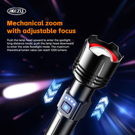 Kezu Aluminum Alloy Strong Light Flashlight , White Laser Wick ( KH - W528-A )