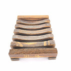 Flower Garden Soap + Stained Wood Bamboo Soap Dish