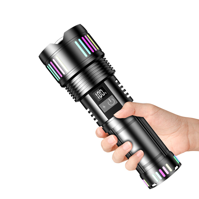 Kezu Aluminum Alloy Strong Light Flashlight Power Display, Night Fluorescent Strip ( KH - W513)