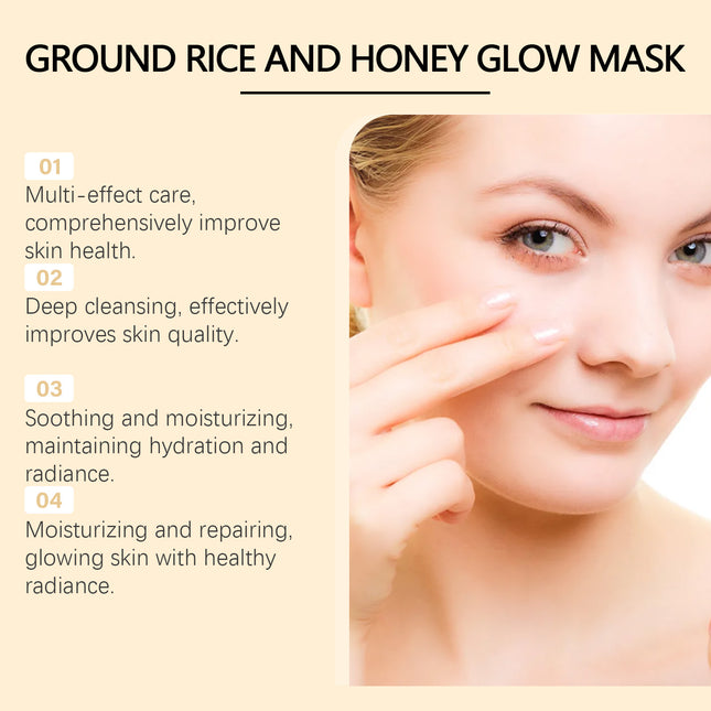 Hoygi Honey Rice Moisturizing Mask Facial Cleansing Mud Mask Hydrating And Hydrating Soft Skin Mask