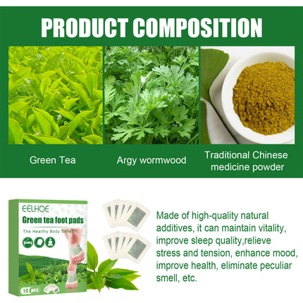 EELHOE Green Tea Foot Patch, Improves Sleep Quality And Relieves Muscle Tension And Body Stress Foot Care Patch