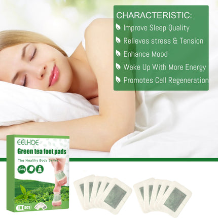 EELHOE Green Tea Foot Patch, Improves Sleep Quality And Relieves Muscle Tension And Body Stress Foot Care Patch