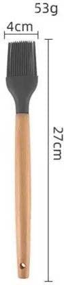 Bekner Wooden Handle Heat Resistant Pastry Brushes Silicone Flat Pastry Brush (Pack of 1)
