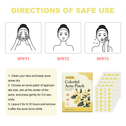 Yellow Acne Patch Mild Ingredients Moisturize, Moisturize, Cleanse And Care For Facial Acne Patches
