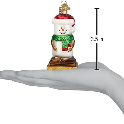 Old World Christmas S'Mores Snowman Glass Blown Ornament for Christmas Tree