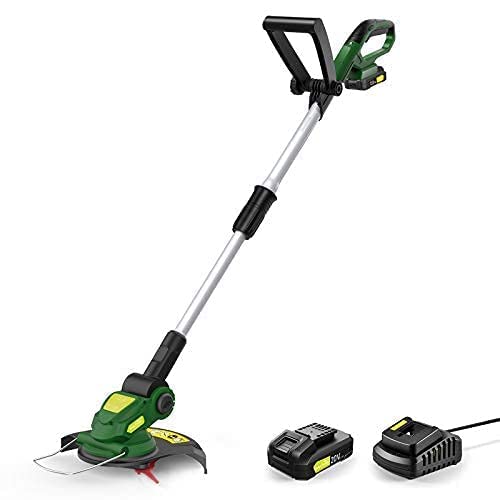 SnapFresh Cordless String Trimmer - Electric Trimmer Battery Powered, 20V Weed Eater with Battery & Charger, Weed Trimmer for Multi-Angle Adjustment Cutting, Lightweight Lawn Trimmer for Mowing