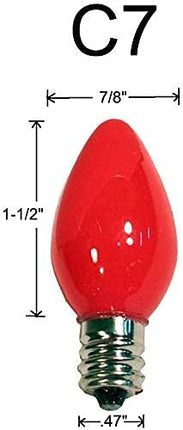 Creative Hobbies® Transparent Orange C7 Light Bulbs - 7 Watt, Steady Burning, Candelabra Base - Ideal for Halloween Pumpkin Lights & Christmas Box of 25