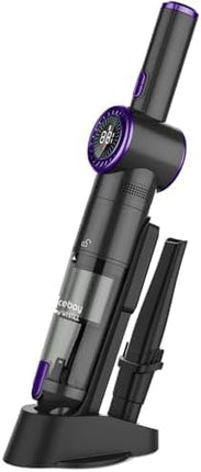 Nicebay Cordless Handheld Vacuum Cleaner, 15Kpa Strong Suction Portable Hand Vacuum Cleaner, Led Display Car Vacuum Cleaner, Fast Charging Dock, Rechargeable Handheld Vacuum Purple