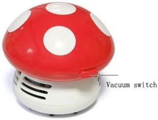 Gocomcom Honbay Mini Cute Table Dust Vaccum Cleaner, Mushroom Shaped Portable Corner Desk Vaccum Cleaner Mini Cute Vacuum Cleaner Dust Sweeper Red