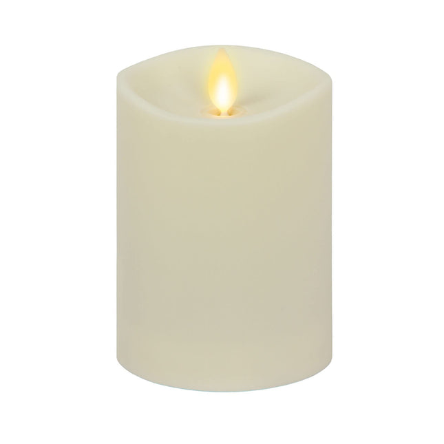Luminara Realistic Artificial Moving Flame Outdoor Pillar Candle - Moving Flame LED Battery Operated Lights for Outside Christmas, Thanksgiving - Remote Ready - Remote Sold Separately - 3.2" x 5.0"