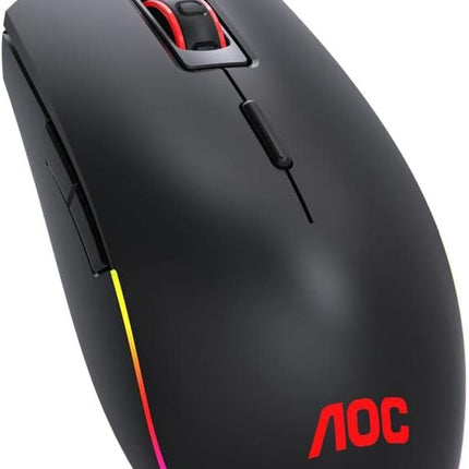 AOC Gaming RGB Gaming Mouse, NVIDIA Reflex Analyzer Compatible, Low Input Lag, OMRON (L&R) Switches, 5000 DPI, Customizable Buttons and On-The-Fly DPI Change, Light FX RGB, GM500