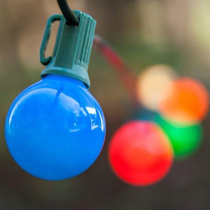 GOOTHY 25Ft Outdoor Multicolor Christmas Lights, G40 Globe Patio String Lights with 27 Ceramic Colorful Bulbs(2 Spare), Outside Christmas Lights for Holiday Party Backyard Christmas