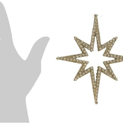 The Bridge Collection Jewel Beaded Cutout Star Ornament - Moravian Star Christmas Ornament - Star of Bethlehem
