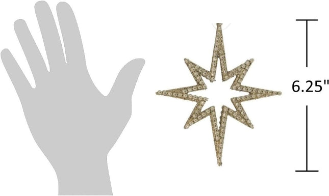 The Bridge Collection Jewel Beaded Cutout Star Ornament - Moravian Star Christmas Ornament - Star of Bethlehem