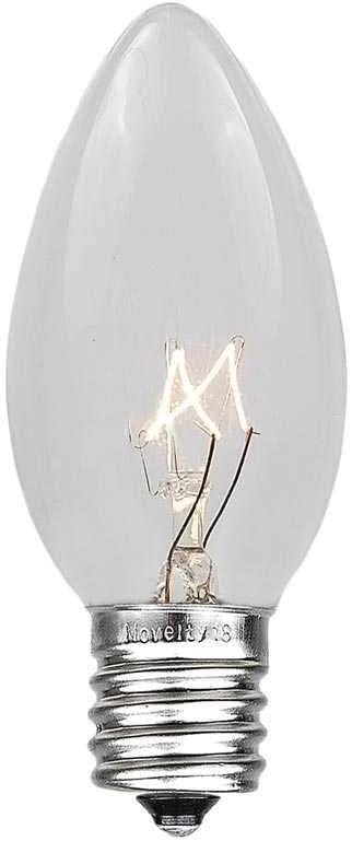 Novelty Lights Clear Hanging Incandescent Christmas String Lights - Retro Traditional C9 Indoor/Outdoor Light Set w/ 25 Mini Bulbs For Roof Lines, Patios (White Wire, 25' Long)