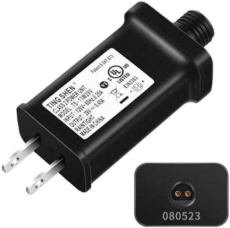 Enhon 29V 13W Class 2 LED Power Supply, UL Listed TS-13W29V LED Transformer Replacement, IP44 Waterproof Low Voltage Christmas Tree US Plug Adapter for LED String Light and Christmas Xmas Tree Light