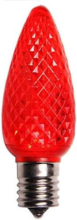 25 Pack Multi-Color C9 LED Replacement Bulbs Faceted Multi-Color LED Christmas Light Bulb 2 SMD LED diodes in Each Bulb Fits E17 Socket Commercial Grade Indoor and Outdoor Use