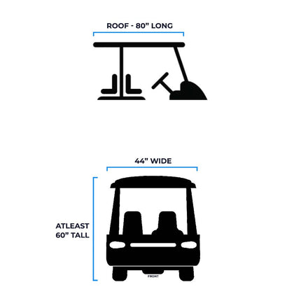 Greenline 4 Passenger Golf Cart Enclosure by Eevelle - Fits Roof Size Up to (80" L x 44" W)