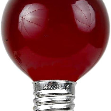 Novelty Lights Incandescent G30 Globe Replacement Bulbs - Outdoor Individual Bulbs For Events, Holiday Parties, Patios, And More - C7/E12 Candelabra Base, 5 Watt Lights (Red, 25 Pack)