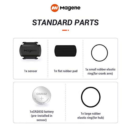 Magene S3+ Cycling Cadence Or Speed Sensor - ANT+ and Bluetooth 4.0 Compatible - Wireless Sensor for Bikes - Compatible with Zwift, Garmin, & More