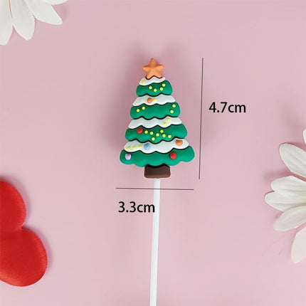 10pcs Christmas Cake Topper Dessert Ornament Santa Claus Cake Topper Merry Christmas Home Party Baking Decorations