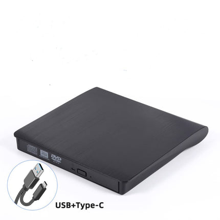 External CD/DVD Drive for Laptop HYRIPE Ultra Slim USB 3.0 Type-C DVD Player Portable CD +/-RW Disk Drive CD ROM Burner Reader Compatible with Laptop Desktop PC Windows MacBook Mac Linux Mac OS