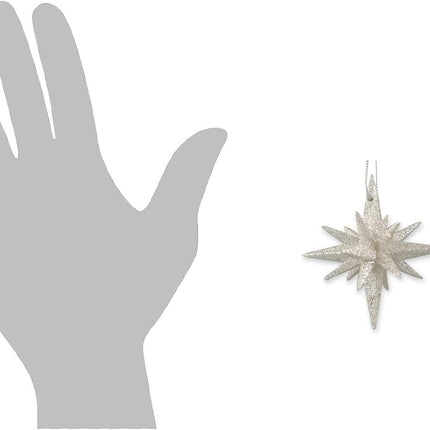 Bethany Lowe Platinum Sparkle Moravian Star Set of 6