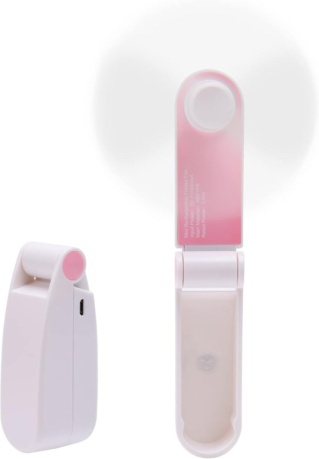 Personal Handheld Fan, Mini Portable Pocket Fan, Little Folding Fans Usb Rechargeable For Woman Girls Makeup Outdoor Travel