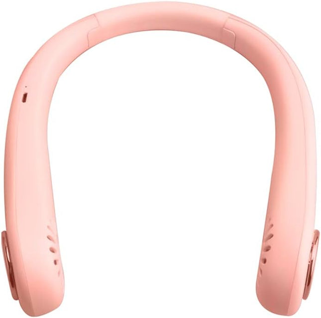 Bladeless Neck Fan With Neckband Lightweight Small Fan Portable Mini Usb Fan Rechargeable Personal Fan Pink