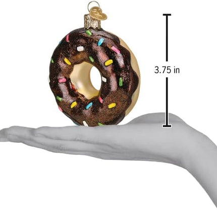 Old World Christmas Chocolate Frosted Donut Glass Blown Ornament for Christmas Tree