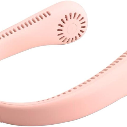 Bladeless Neck Fan With Neckband Lightweight Small Fan Portable Mini Usb Fan Rechargeable Personal Fan Pink