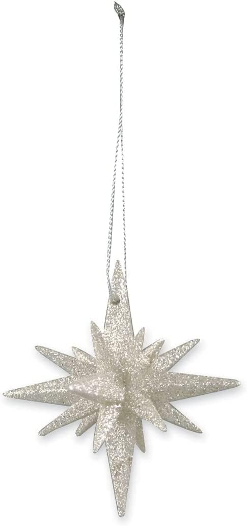 Bethany Lowe Platinum Sparkle Moravian Star Set of 6