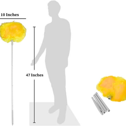 Evelots Ceiling Fan Duster Microfiber Cleaner Brush With Reach Up To 9 Ft Yellow