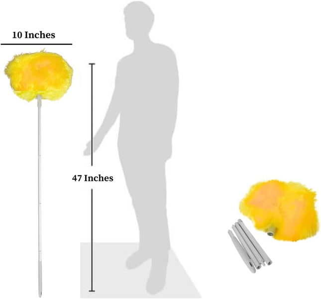Evelots Ceiling Fan Duster Microfiber Cleaner Brush With Reach Up To 9 Ft Yellow