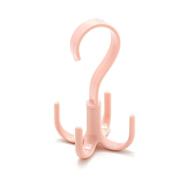SFALCI Hooks for hanging Four-Claw Hook Multi-Functional Multi-Purpose Movable Hook Rotatable Hanging Bag Hat Scarf Dormitory Storage Punch-Free(Pink)