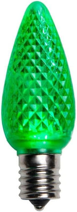 25 Pack Multi-Color C9 LED Replacement Bulbs Faceted Multi-Color LED Christmas Light Bulb 2 SMD LED diodes in Each Bulb Fits E17 Socket Commercial Grade Indoor and Outdoor Use