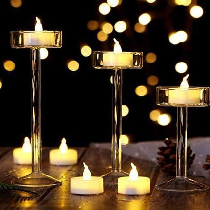 Battery Tea Lights: 24 Pack LED Tea Lights Candles Realistic and Bright Flickering Holiday Operated Flameless LED Tea Light for Seasonal & Event Celebration Warm Yellow Lamp Battery Powered