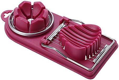 FACTION PRO 2 in 1 Egg Slicer Egg Cutter for Hard Boiled Eggs, Egg Slicer 2 in 1 Boiled Egg Cutter with Plastic Cutting Wire Kitchen Cooking Tool (Multicolor)