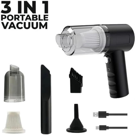 Uniqus 3 In 1 Cordless Vacuum, Portable Handheld Vacuum, Electric Air Duster & Blower, Rechargeable 1200Mah Battery, For Car Home Office Cleaning