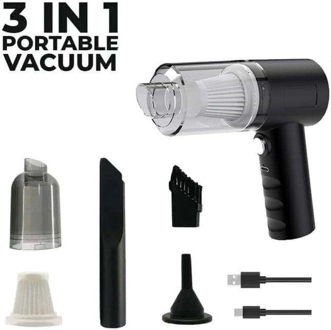 Uniqus 3 In 1 Cordless Vacuum, Portable Handheld Vacuum, Electric Air Duster & Blower, Rechargeable 1200Mah Battery, For Car Home Office Cleaning