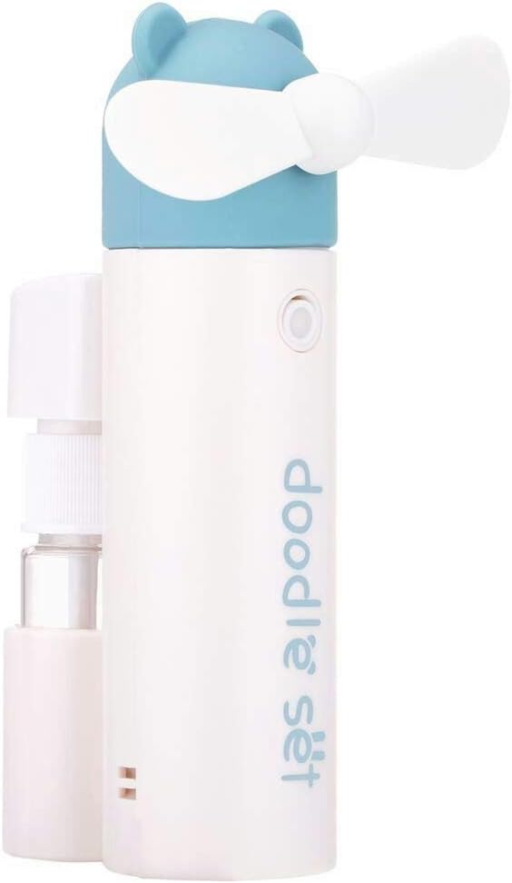 Handheld Fan, Mini Fan,Portable Misting Fan, Usb Rechargeable Fan. 1200Mah Battery Operated For 6 Hrs Continuous Work. Blue